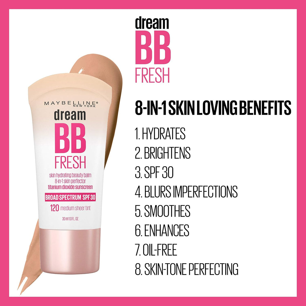 Maybelline Dream Fresh BB Cream, SPF 30, 1 fl oz