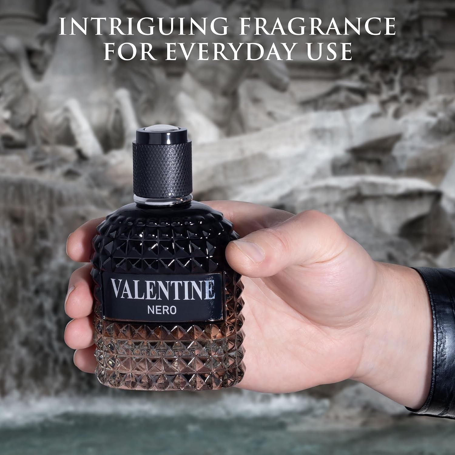 Valentine Nero for Men, Woody Aromatic Cologne, 3.4 Fl Oz