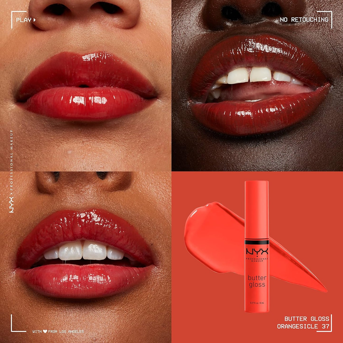 NYX Professional Makeup Butter Gloss - Non-Sticky Lip Gloss in Orangesicle (Orange)