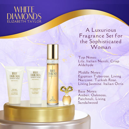 Elizabeth Taylor White Diamonds Women's Eau de Toilette 4-Piece Gift Set, 1.7 oz