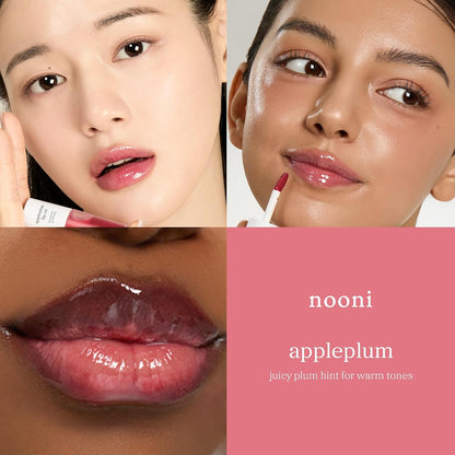 NOONI Korean Lip Oil in Appleplum - Tinted Lip Gloss for Plumping and Hydration