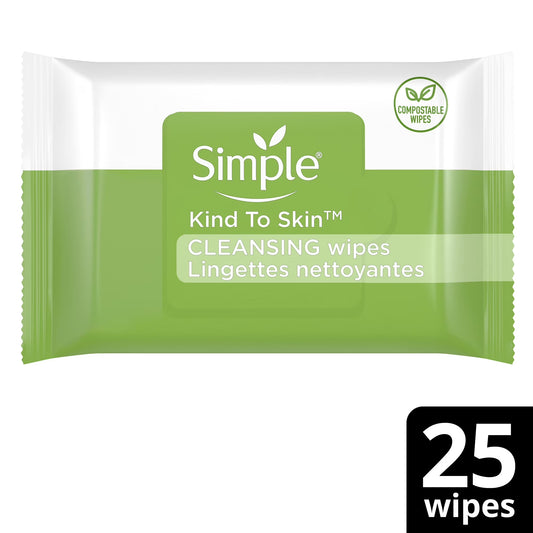 Kind to Skin Facial Cleansing Wipes - Gentle and Effective Makeup Remover, Free from Colorants, Artificial Fragrances, and Harsh Chemicals, 25 Wipes