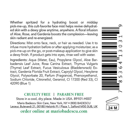 Mario Badescu Rosewater and Aloe Vera Facial Spray Toner, 2 oz