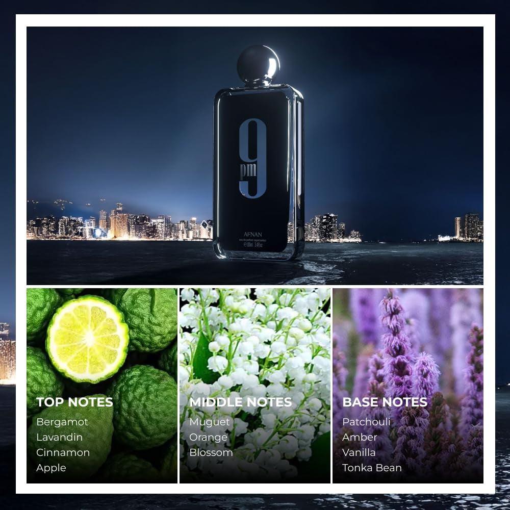 Afnan 9 PM Eau De Parfum for Men, 5 Fl. Oz