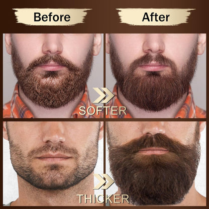 XIKEZAN Men's Beard Grooming and Care Set with Beard Serum, Wash, Oil, Balm, Comb, Brush, Scissors, Bag, and Ebook - Ideal Birthday and Holiday Gifts for Him, Dad, Husband, and Brother