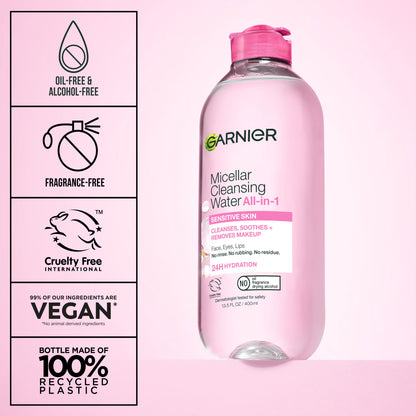 SkinActive All-in-One Micellar Cleansing Water Makeup Remover and Face Cleanser, 13.5 Fl Oz
