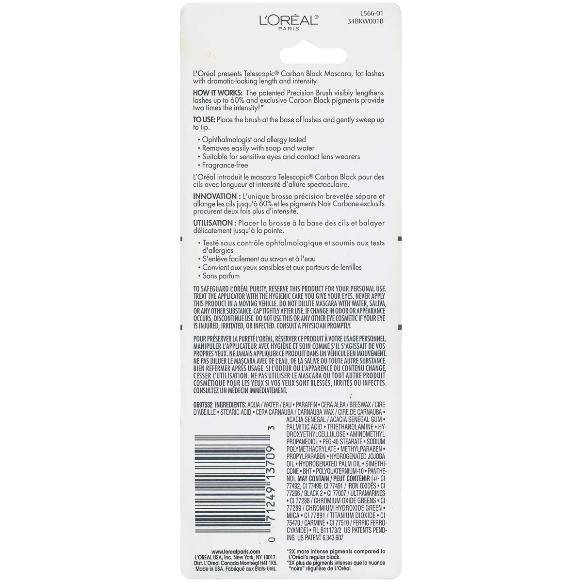 L'Oreal Paris Telescopic Original Lengthening Mascara, 0.27 Fl Oz