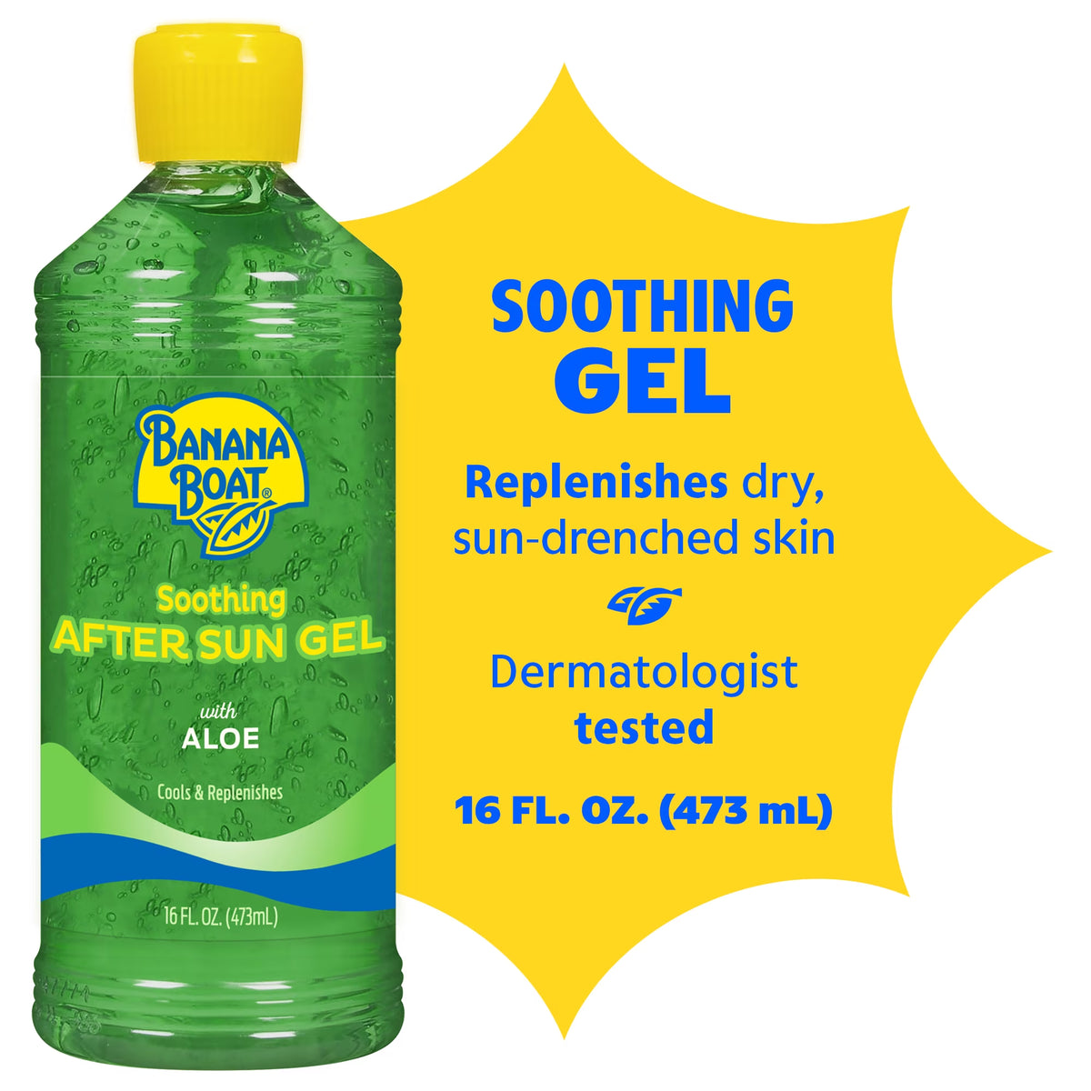 Aloe Gel for Soothing Sunburn Relief and After-Sun Protection, 16 Fl Oz