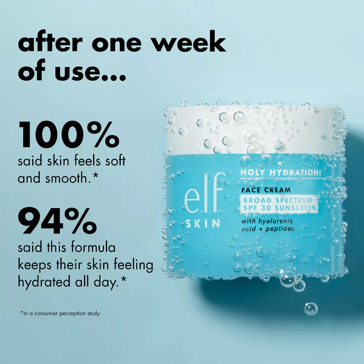 E.L.F. SKIN Holy Hydration! Broad Spectrum SPF 30 Face Sunscreen Cream - 1.76 oz