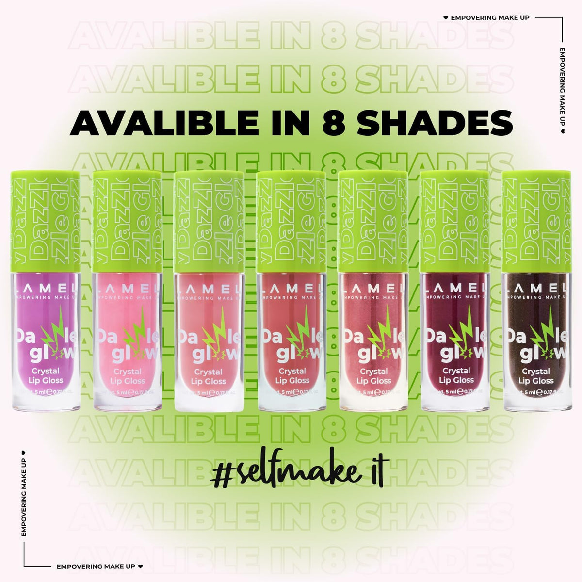 Dazzle Glow Crystal Lip Gloss – Bright Pink Shade, 404