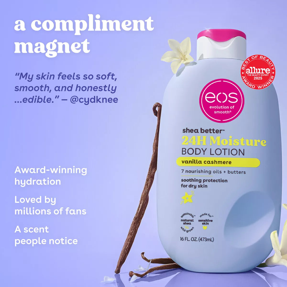 Eos Shea Better Body Lotion in Vanilla Cashmere - 16 oz