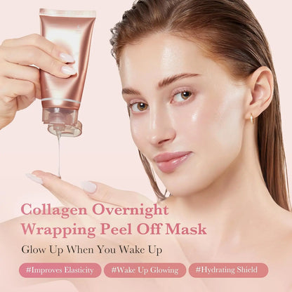 Revitalize Your Skin Overnight with Medicube Korean Collagen Peel-Off Facial Mask & Jelly Cream - Perfect for All Skin Types!