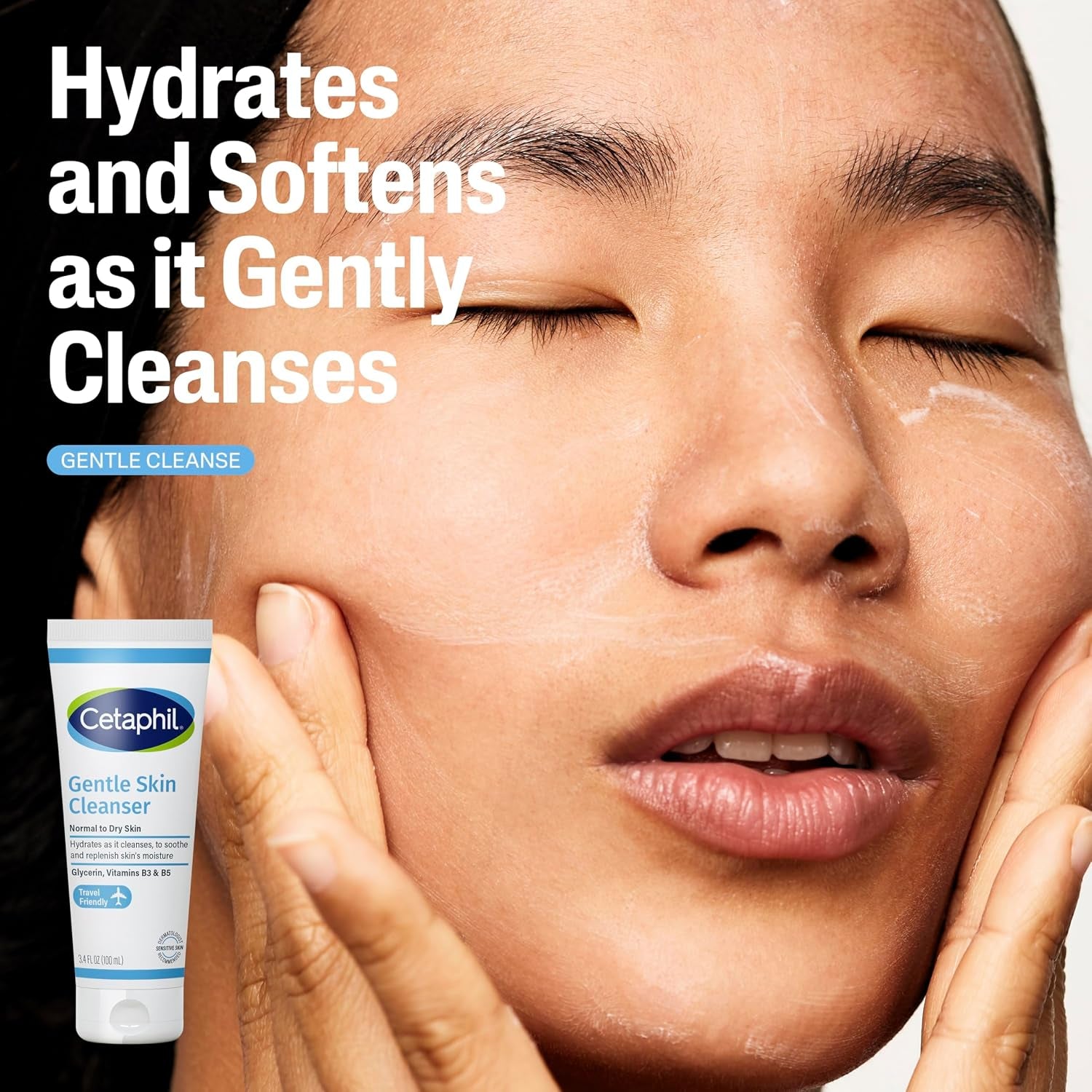 Cetaphil Sensitive Skin Care Gift Set: Gentle Cleanser and Moisturizer TSA-Approved Kit