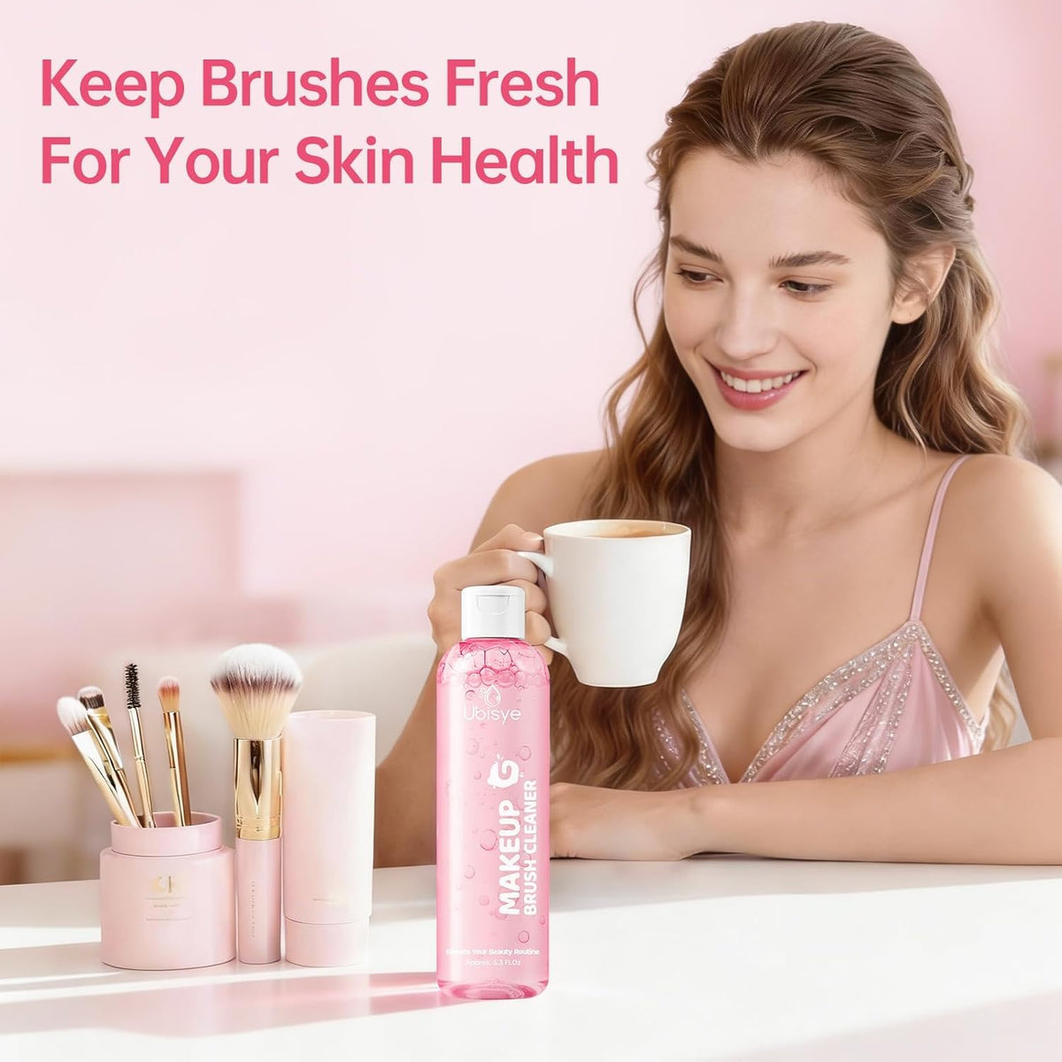 Professional Makeup Brush Cleaning Solution with Cleaning Mat - 2 Piece Set