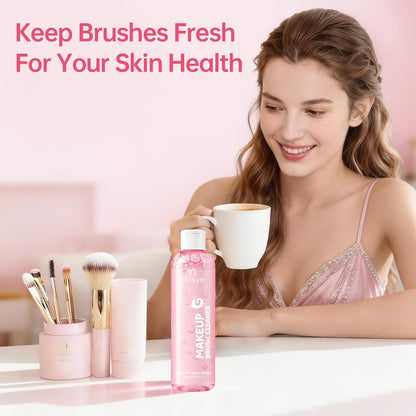Professional Makeup Brush Cleaning Solution with Cleaning Mat - 2 Piece Set