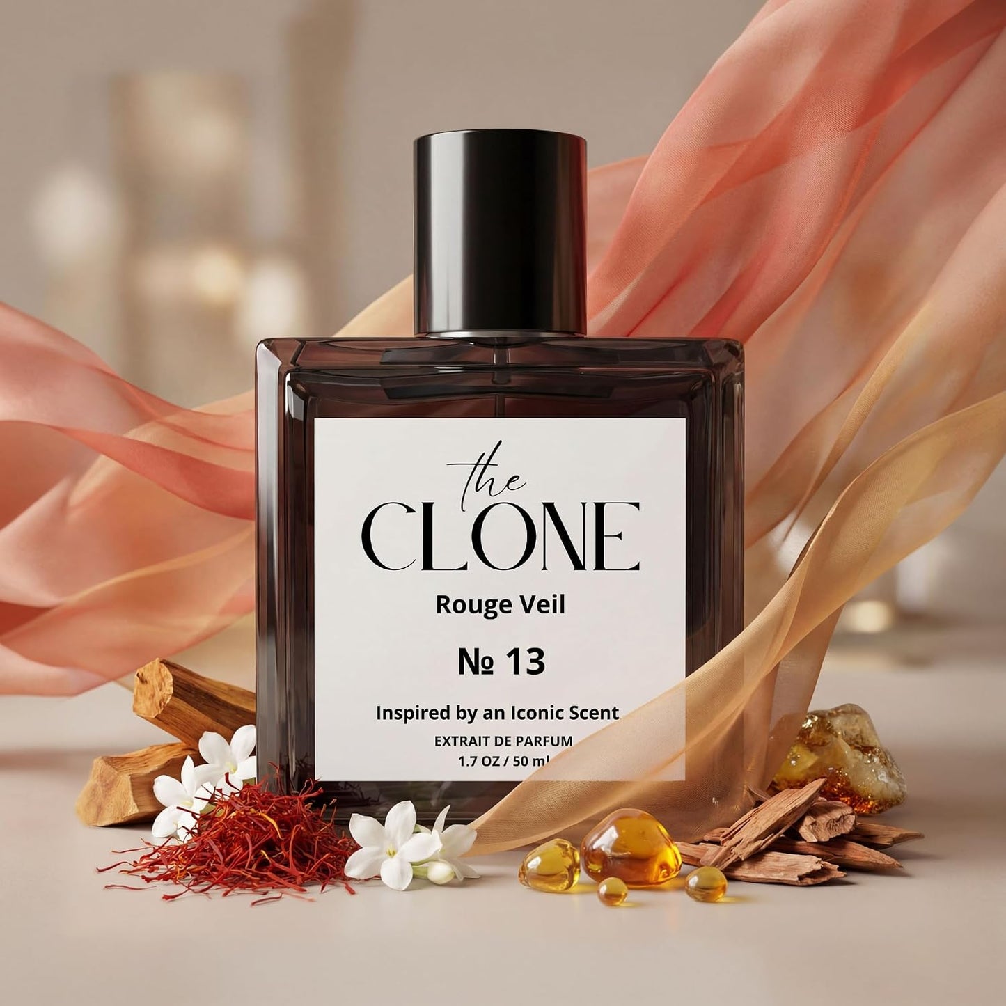 Clone Rouge Veil No. 13 - Inspired by B.Accarat R.Ouge 540 Unisex Extrait De Parfum Spray, 1.7 Fl Oz (50ml)
