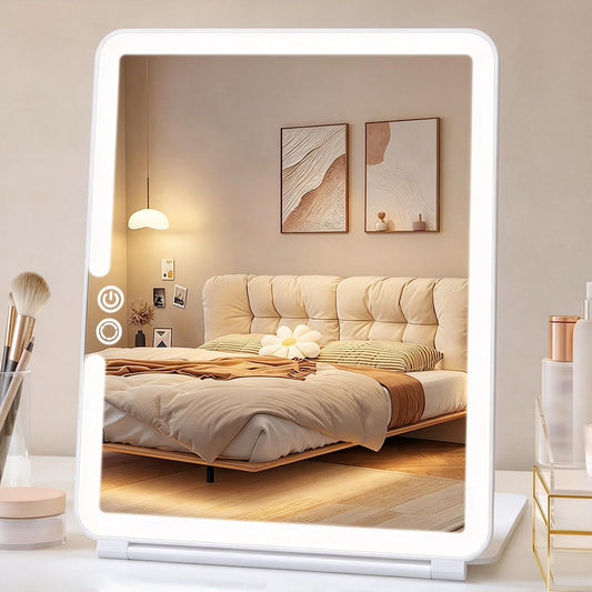 Funtoch 2500mAh Rechargeable Large Travel Makeup Mirror with Integrated Lighting