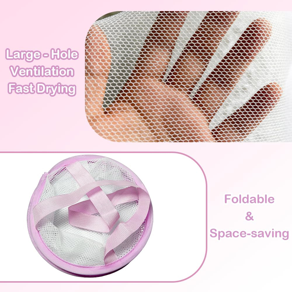 Professional Makeup Brush Cleaning Mat and Drying Basket - 3-in-1 Cleaner and Dryer Tool (Pink)
