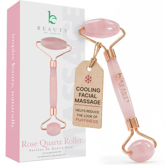 Rose Quartz Face Roller - Depuffs & Smoothes Fine Lines and Wrinkles