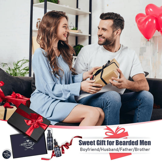 Beard Care Gifts Kit for Men - Beard Mustache Grooming Kit
