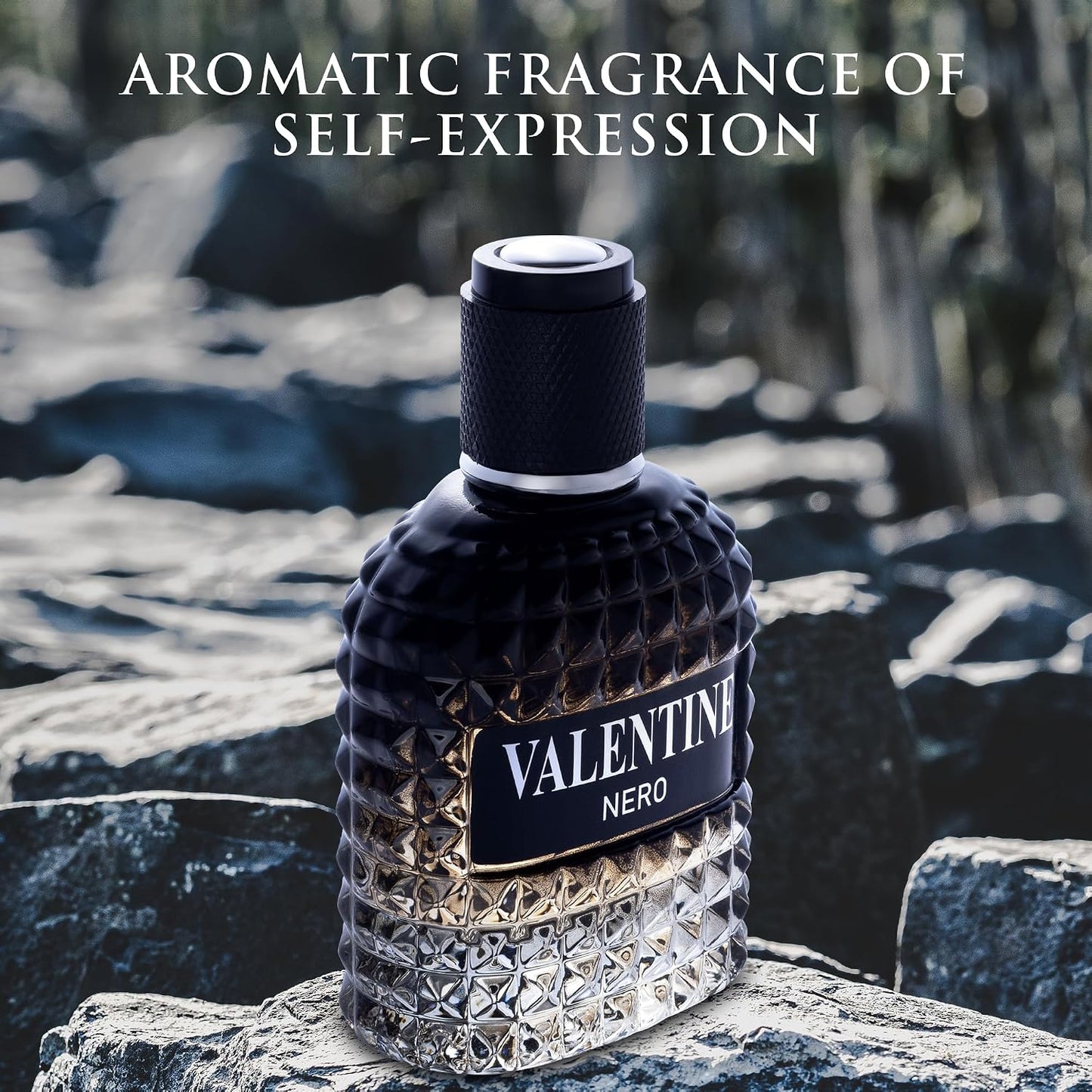 Valentine Nero for Men, Woody Aromatic Cologne, 3.4 Fl Oz
