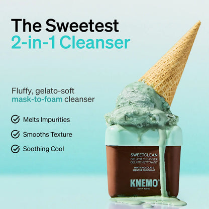 SweetClean Gelato 2-In-1 Cleans & Mask Face Wash - Coconut Bliss for All Skin Types, Hydrating Glycerin Cleanser with Fluffy Foam, 120G (Mint Chocolate, Sea Salt Caramel, Cherry, Vanilla)