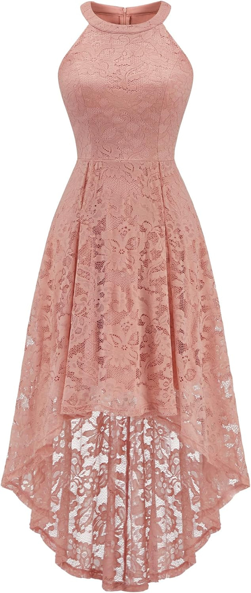 Dressystar Women's Halter Lace High-Low Cocktail Dress for Wedding Guests