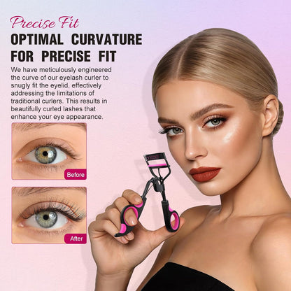 Docolor 5-in-1 Eyelash Curler Kit with Eyelash Comb, Fan Mascara Brush, Tweezers, Eyebrow Brush, and 6 Replacement Pads