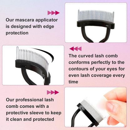Docolor 5-in-1 Eyelash Curler Kit with Eyelash Comb, Fan Mascara Brush, Tweezers, Eyebrow Brush, and 6 Replacement Pads