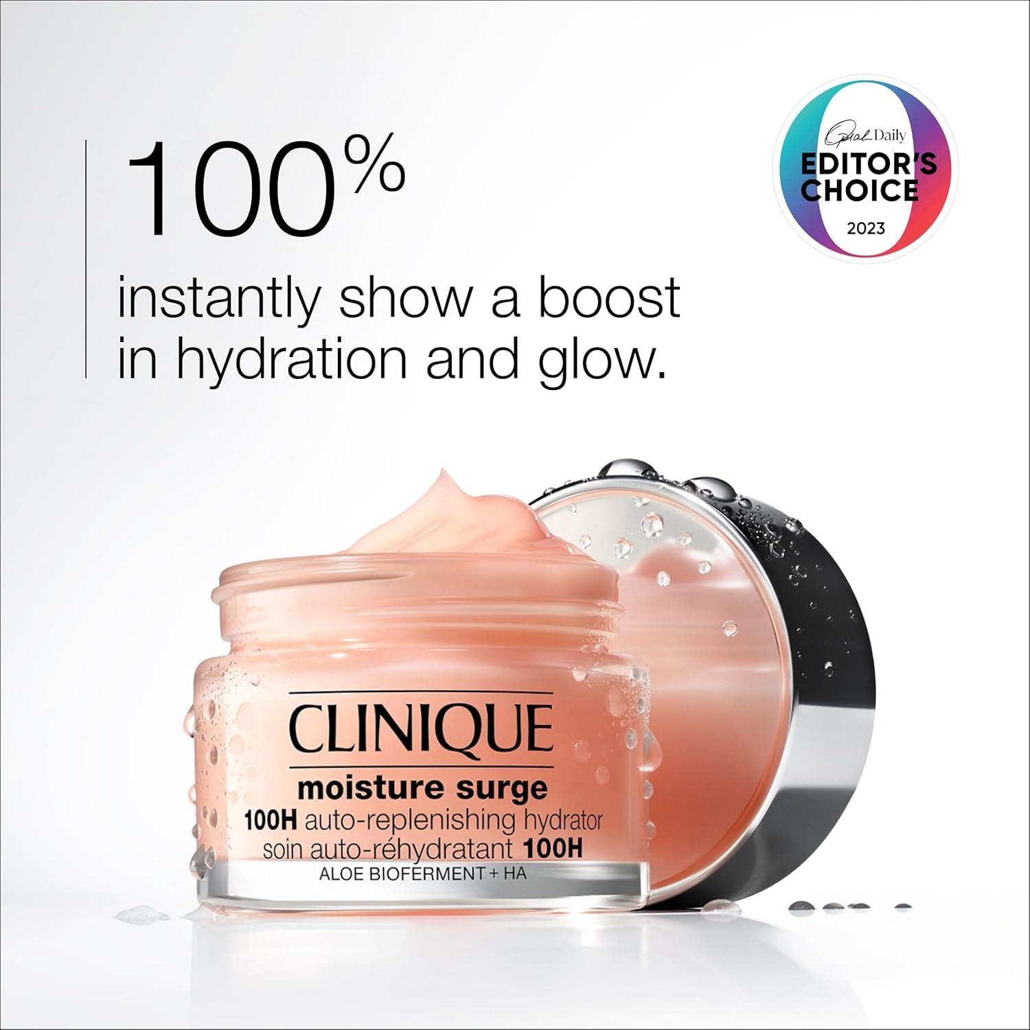 Clinique Hydration Heroes Gift Set | Moisture Surge 100H Moisturizer | Moisture Surge Overnight Mask | Lip Treatment | Hydrating + Glow | Includes 3 Travel Size Pieces