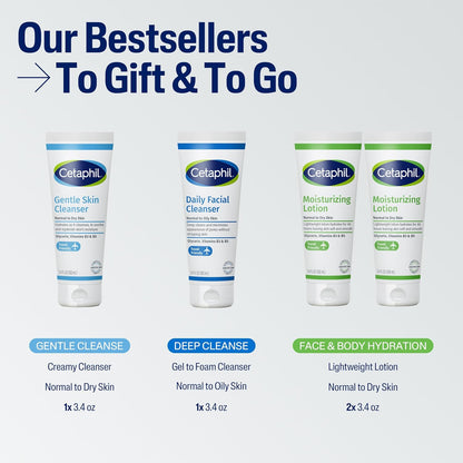 Cetaphil Sensitive Skin Care Gift Set: Gentle Cleanser and Moisturizer TSA-Approved Kit