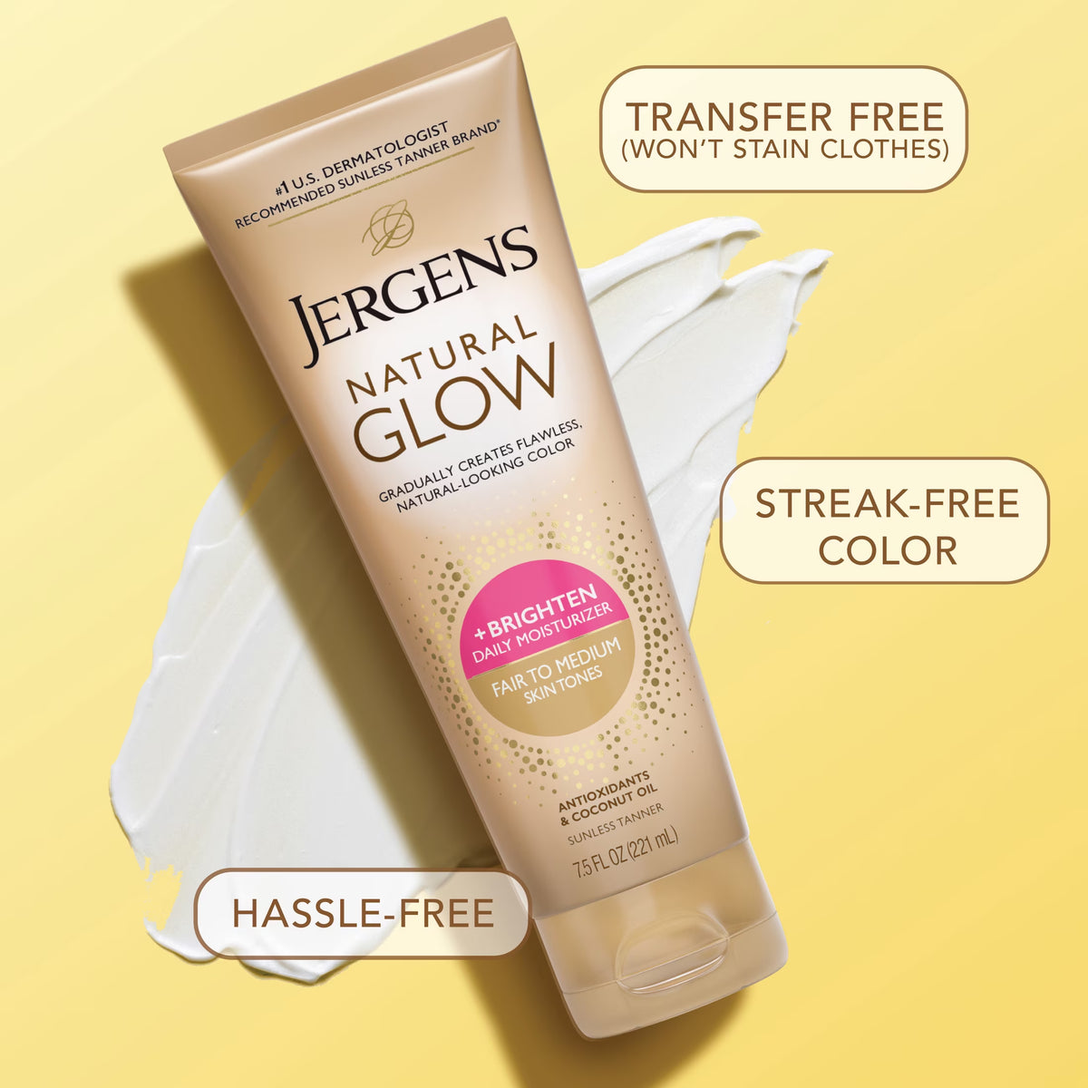 Natural Glow Daily Moisturizer and Sunless Self-Tanning Lotion for Fair to Medium Skin, 7.5 Fl Oz