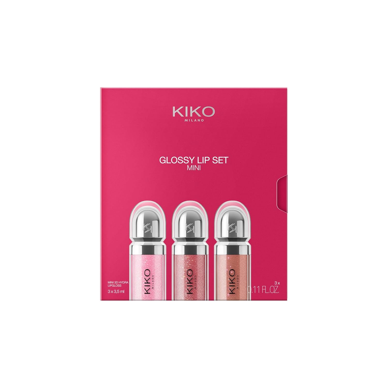 Kiko Milano Mini Glossy Lip Set: Trio of Hydrating Lip Glosses with 3D Volume Effect
