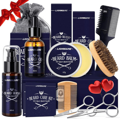 Beard Care Gifts Kit for Men - Beard Mustache Grooming Kit