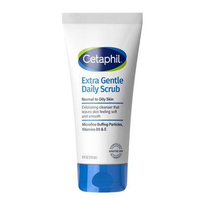 Extra Gentle Daily Face Scrub for Sensitive Skin, 6 Fl Oz - Exfoliating and Cleansing Formula
