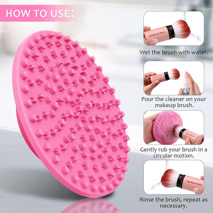 Norate Professional Makeup Brush Cleaner Solution with Cleaning Mat - 2 Piece Set