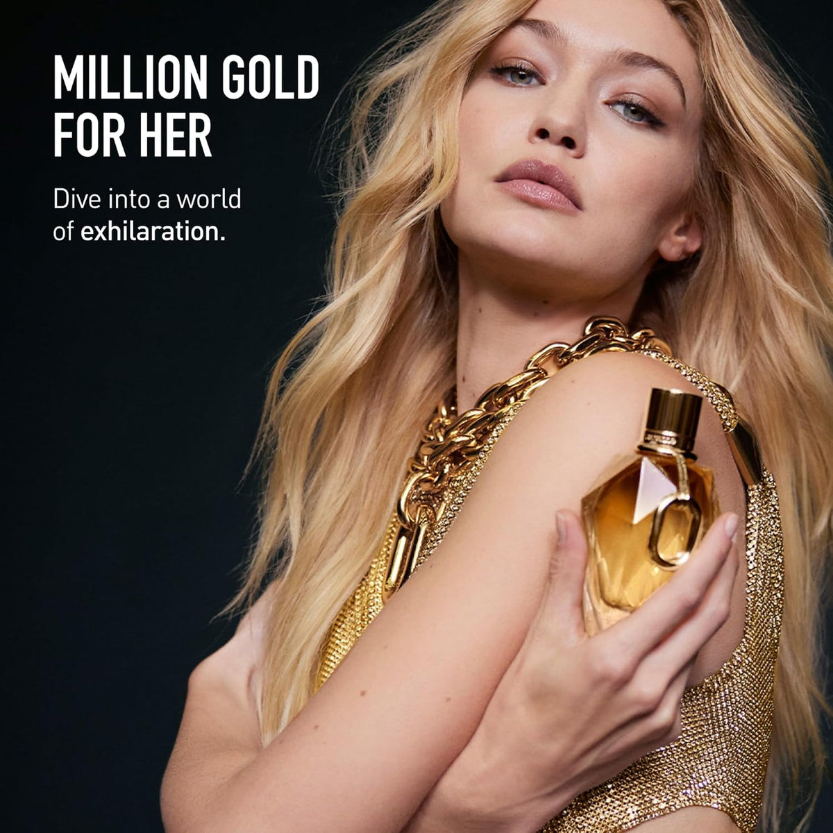 Rabanne Million Gold Eau De Parfum for Women - Long-Lasting Refillable Designer Fragrance with Notes of Sparkling Rose, White Flowers, and Salty Mineral Musk - Luxury Perfume