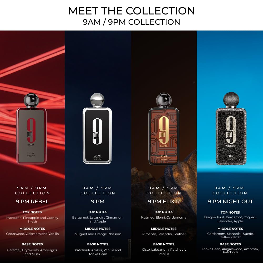 Afnan 9 PM Eau De Parfum for Men, 5 Fl. Oz