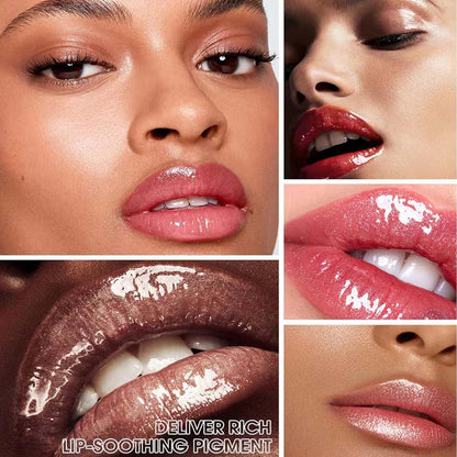 Nude Brown Plumping Glitter Lip Gloss for Women - High Pigment, Long-Lasting, Moisturizing Formula with Natural Oil Shimmer (Shade 02)