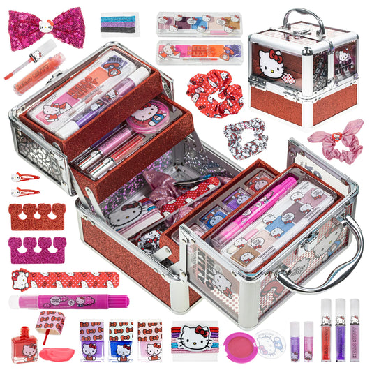 Hello Kitty Deluxe Beauty Train Case for Girls Ages 3 and Up by