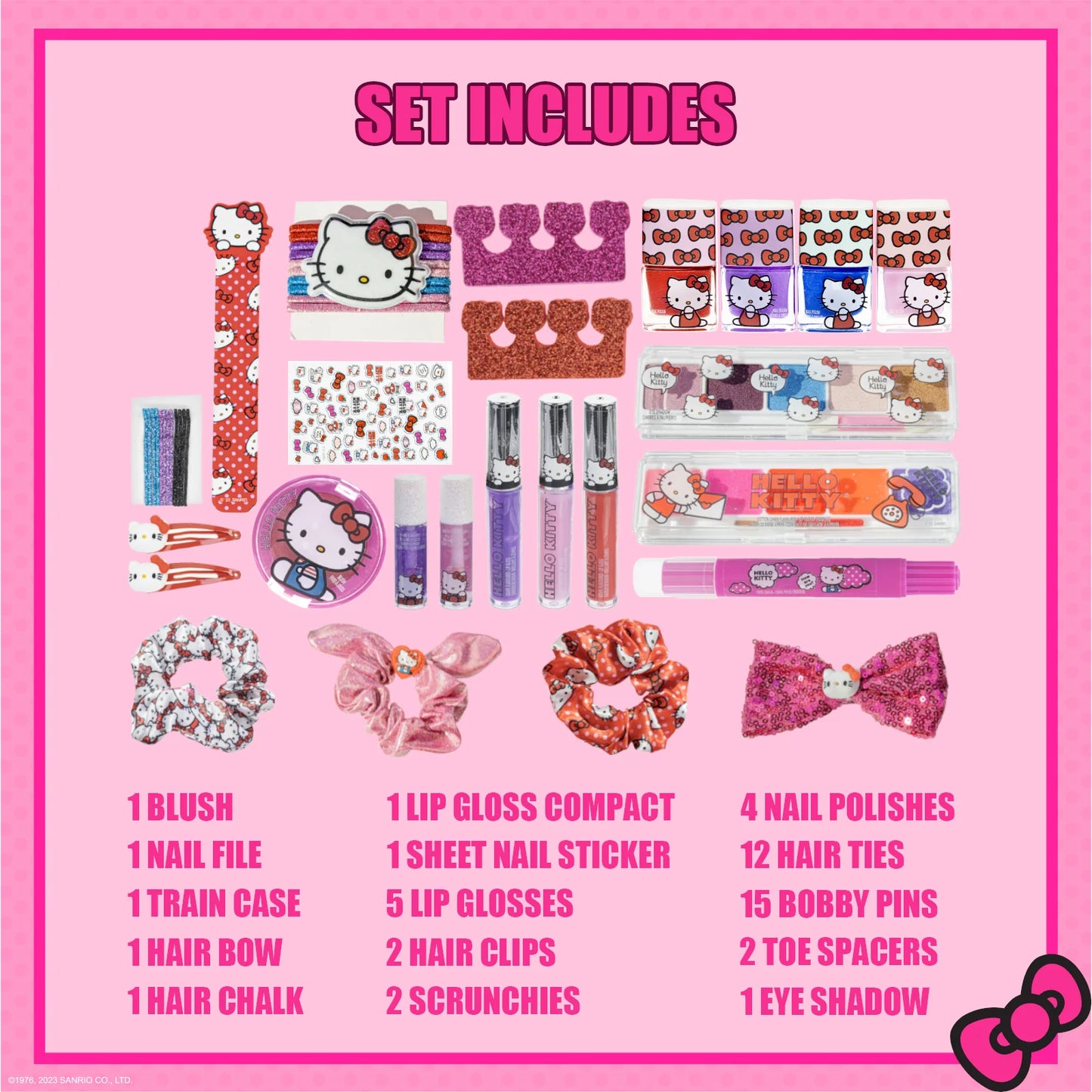 Hello Kitty Deluxe Beauty Train Case for Girls Ages 3 and Up by