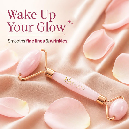 Rose Quartz Face Roller - Depuffs & Smoothes Fine Lines and Wrinkles