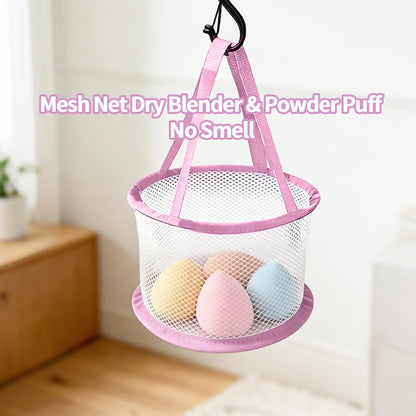 Professional Makeup Brush Cleaning Mat and Drying Basket - 3-in-1 Cleaner and Dryer Tool (Pink)