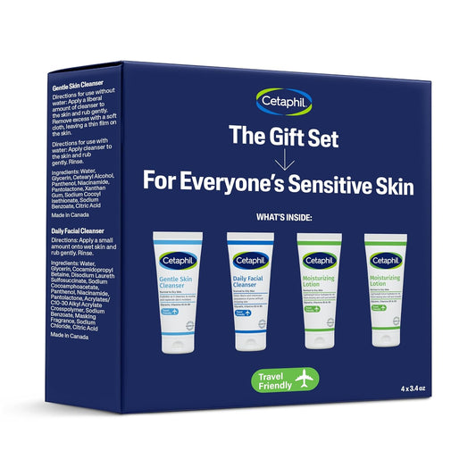Cetaphil Sensitive Skin Care Gift Set: Gentle Cleanser and Moisturizer TSA-Approved Kit
