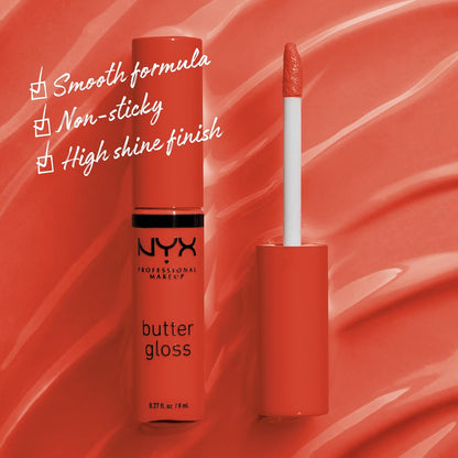 NYX Professional Makeup Butter Gloss - Non-Sticky Lip Gloss in Orangesicle (Orange)