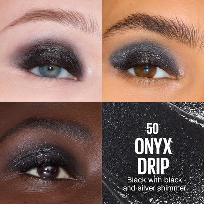 MAYBELLINE Shadow Drip Eye Tint Liquid Eyeshadow - High-Impact, Lightweight Shimmer with Up to 16 Hours of Wear, Onyx Drip, 1 Count