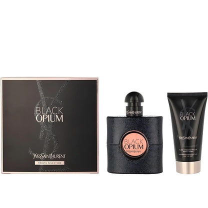 Yves Saint Laurent Black Opium Eau De Parfum Spray 50ml and Shimmering Moisturizing Fluid 50ml Set