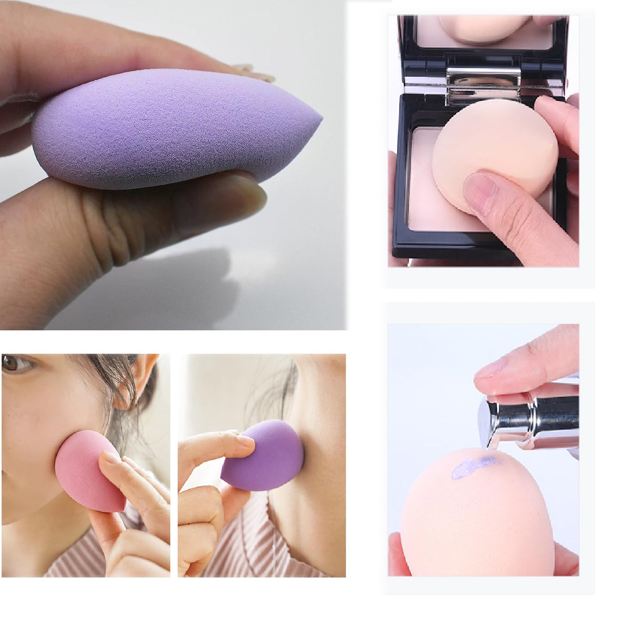18-Piece Makeup Sponge Set - Cosmetic Applicators for Powder, Cream, and Liquid Foundations