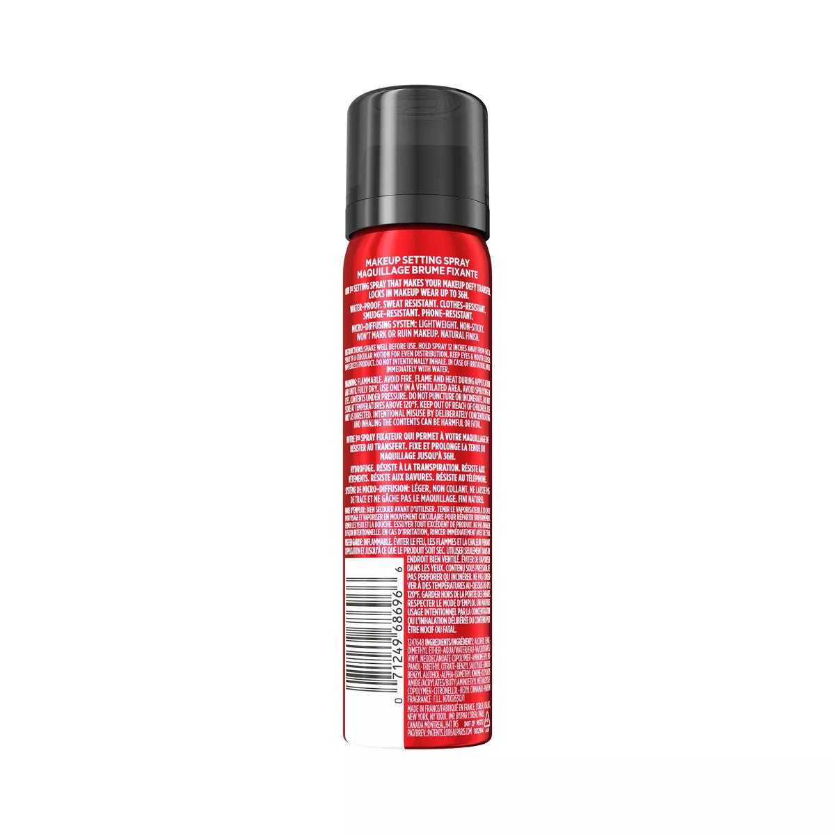 L'Oreal Paris Infallible 3-Second Long-Lasting Setting Spray, Up to 36 Hours Wear