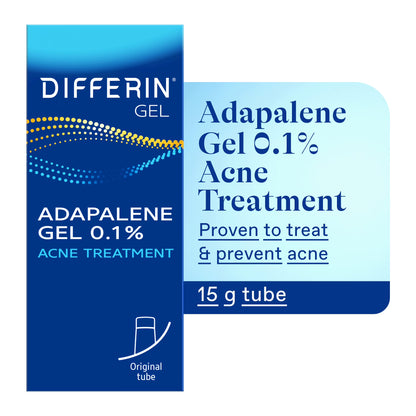 Adapalene 0.1% Retinoid Acne Treatment Gel, Fragrance-Free, 15g Tube - Prescription Strength for Effective Acne Clearance and Prevention